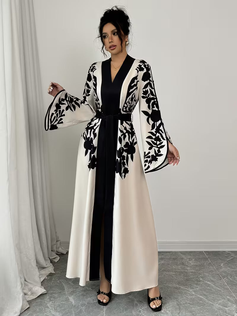Kaftan Noir et Beige