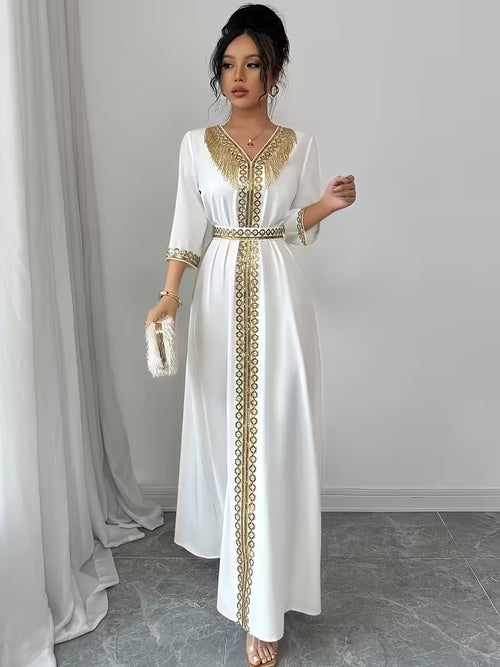 Kaftan doré et blanc