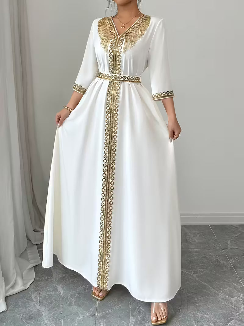 Kaftan doré et blanc